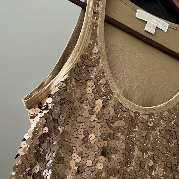 Michael Kors Gold Sequin Tank Size XS - Picture 2 of 5